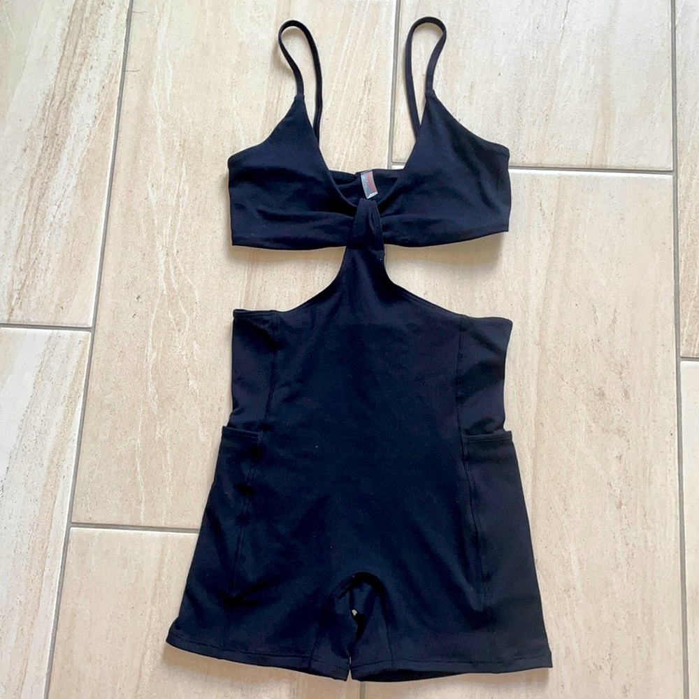 Free people movement black bra/shortie onesie size XS